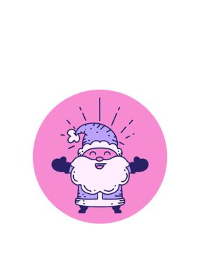 Dövme stili bir ikonun yükseliş ve yüzme animasyonu Mutlu Noel Baba Noel Baba karakteri