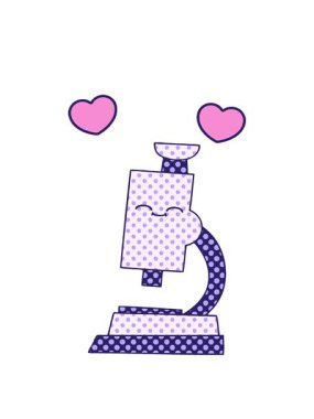 Bir mikroskop çizgi filminin dönen kalp animasyonu