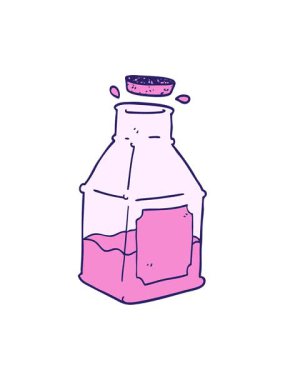 Karikatür karikatür karalama içeceğinin basınçlı animasyonu sürahide