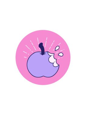 Dövme stili ısırılmış elma ikonunun satış animasyonu