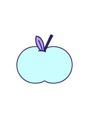 Tatlı bir elma karikatürünün radyoaktif ışıltılı animasyonu