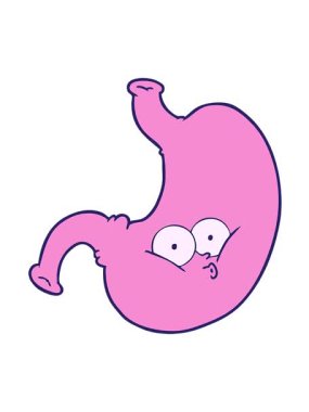 Karikatür şişmiş midenin hareketli animasyonu