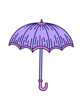 Bir şemsiye karikatürünün ikonik dövme şeklindeki görüntüsünün titreşimli hareketi