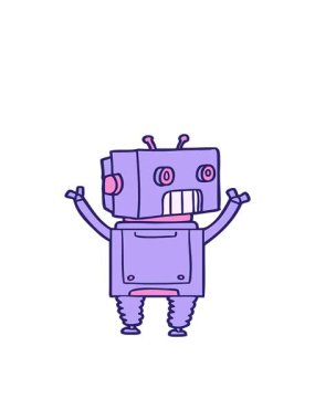 bir robot karikatürün hareketli animasyonu