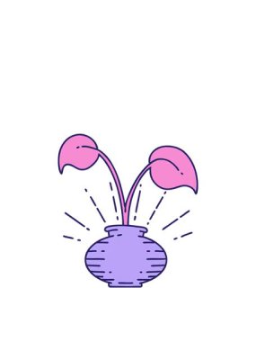 Vazodaki ev bitkisinin zıplama hareketi