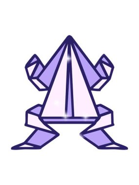 Japon katlanmış kağıt origami kurbağasının ışıltı etkisi