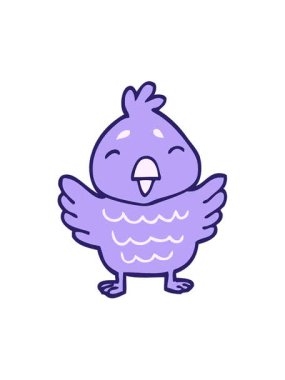 Mavi kuşun titreşimli hareketi çizgi film animasyonu