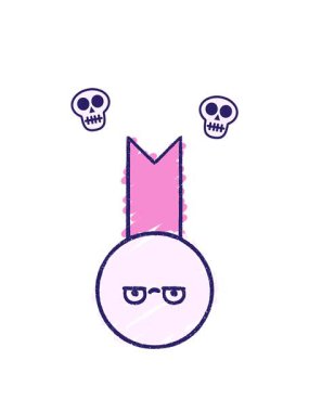 Altın Madalya Tebeşir Çiziminin dönen kafatası animasyonu