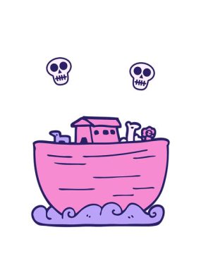 karikatür karikatür Nuh 'un gemisinin kafatası animasyonu