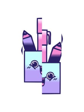 Bir kalem tenceresinin gölgelendirilmiş çizgi filminin bölünen hareketi