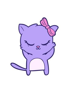 Tatlı çizgi film kedisinin yaylı animasyonunu durdurup duraklat