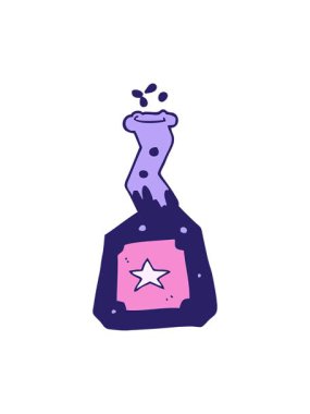 Çizgi film karalama deney iksirlerinin ışık efektleri