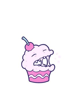 Yanıp sönen radyal çizgiler komik çizgi film kek çizimlerinin animasyonu