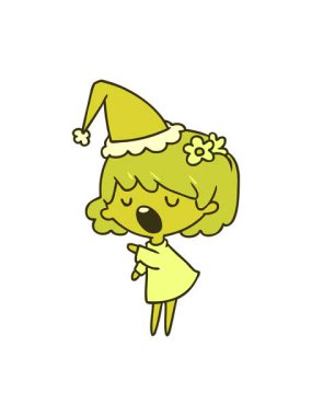 El hareketlerinin renk değiştirmesi Noel çizgi filmi Kawaii kızı