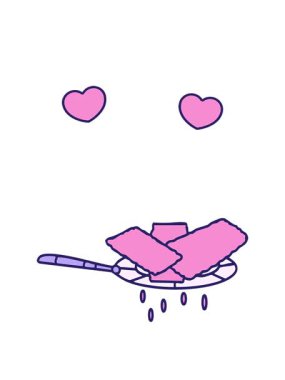 Kızarmış Brezilya pastel resimlerinin dönen kalp animasyonları