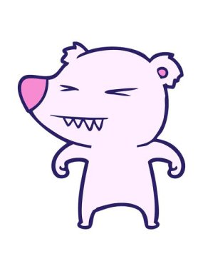 neon karikatür kutup ayısının animasyonunu durdurup duraklat