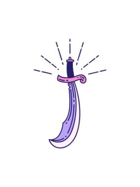 Dövme stili kılıç hareketli animasyon