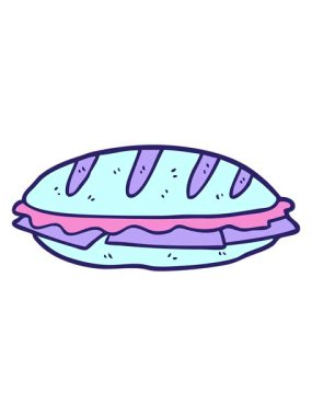 shine light effect animation of cartoon chesse sandwich