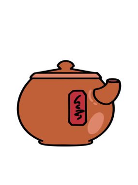 Geleneksel Japon çay demliğinin hareketli animasyonu