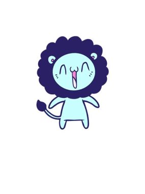 Bir aslanın mutlu çizgi filminin yükselişi ve yüzüşü