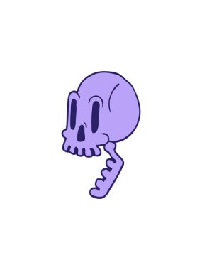 karikatür yeşil kafatasının radyoaktif parlayan animasyonu