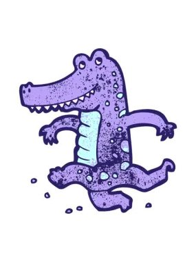 Dans eden timsah çizgi filminin animasyonunu durdur ve durdur