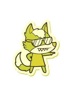 Havalı bir kurt kızın renkli çıkartması değişiyor.