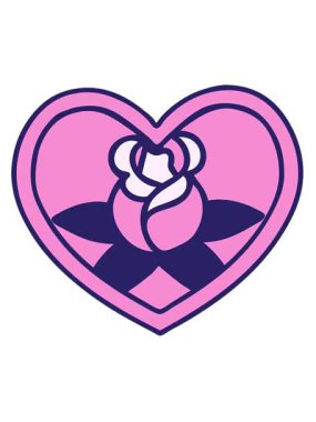 Dövmenin hareketli animasyonunu geleneksel kalp ve çiçek stilinde oynat