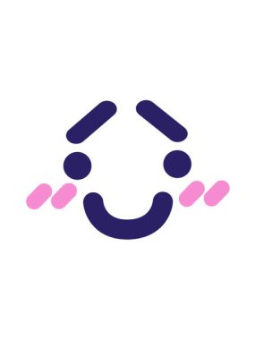 Mutlu kızaran yüz simgesinin hareketli animasyonu