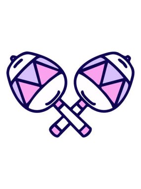 Brezilya marakas enstrümanının neon ışık efekti animasyonu