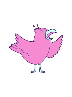 çizgi film ciyaklayan kuşun efekt animasyonunu renklendir