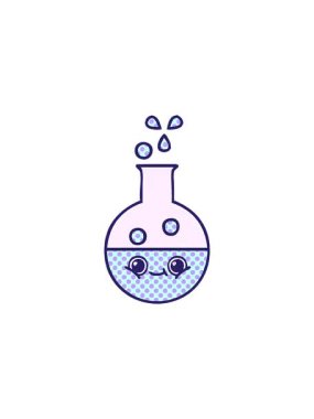 Çizgi roman tarzı bir test tüpünün gösterişli satış animasyonu