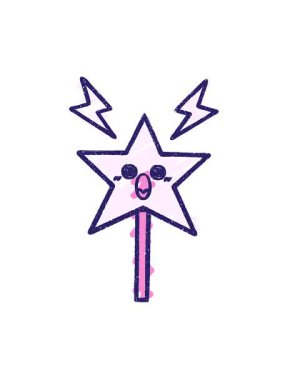 Sihirli değnek çiziminin titreşimli hareketli animasyonu