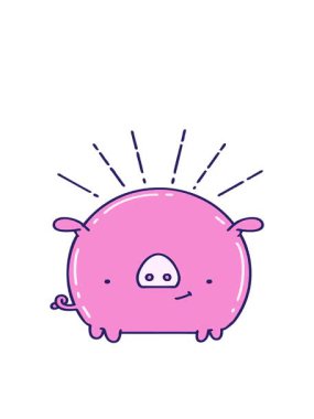 geleneksel dövme stili domuz karakterinin hareketli animasyonu