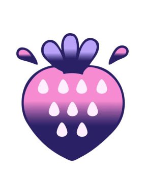 Çileğin gölgeli karikatürünün gradyan canlandırması