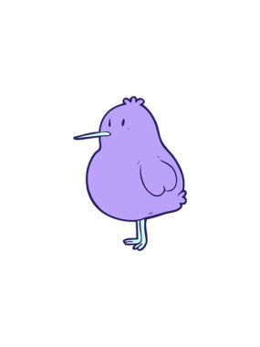 Şirin bir kivi kuşunun satış animasyonu