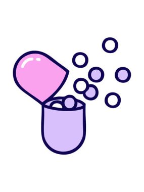 Bir Retro Tattoo Biçiminin neon ışık efekti animasyonu açık tıbbi kapsül hapını patlattı