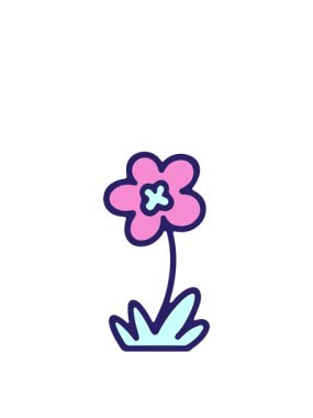 Çiçek tasarımı karalamalarının zıplama hareketi