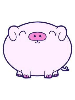 Domuz çizgi filminin titreyen hareketi