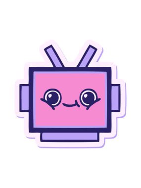 Tatlı bir robot kafasının çıkartmasını salla ve duraklat