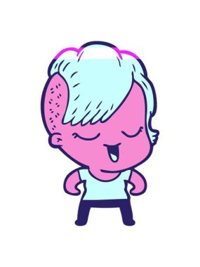 Mutlu karikatür kız imajını canlandırın.