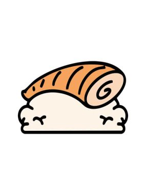 Japon nigiri suşisinin pirinç üzerindeki animasyonuna dikkatle bakın.