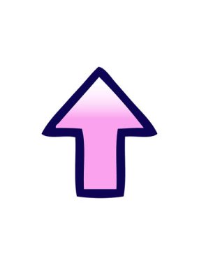 Yön gösteren okun gölgelendirilmiş çizgi filminin neon ışık efekti canlandırması