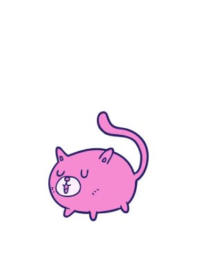 Mutlu bir kedinin yükseliş ve yüzme animasyonu