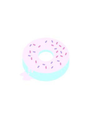 Lezzetli bir buzlu çöreğin Düz Çiziminin Satış Animasyonu