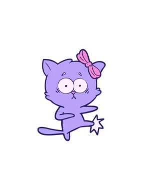 Çizgi film kedisinin gösterişli satış animasyonu