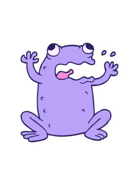 Dikkat çekici çizgi film animasyonu. Karalama çılgın kurbağa.