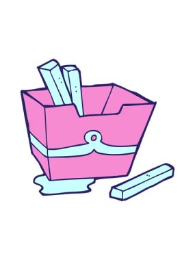 Patates kızartması karikatür kutusunun canlandırma efekti