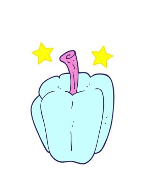 dönen yıldızlar biberin düz renk çiziminin animasyonu