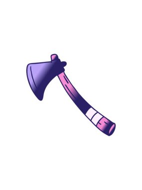 Yıldız patlaması efekti el animasyonu bir bahçe baltasının gradyan karikatürü